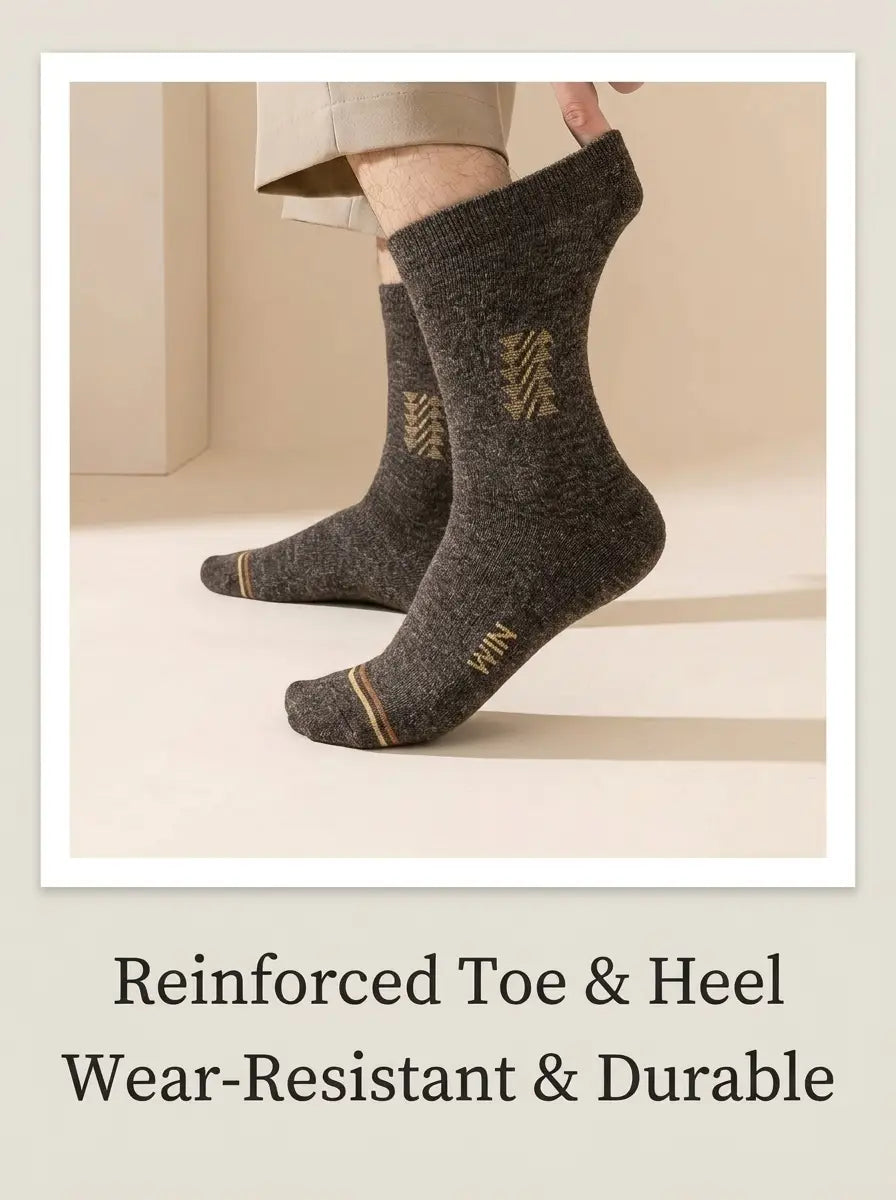 Lamb’s Wool Full-Length Socks | Pack of 5 Pairs | Arrow Pattern