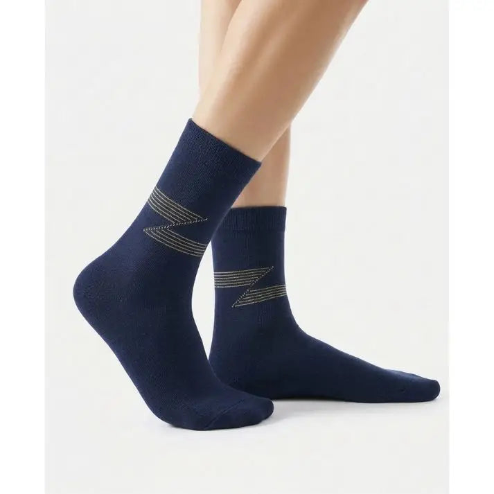 Lamb’s Wool Full-Length Socks | Pack of 5 Pairs | Line Pattern