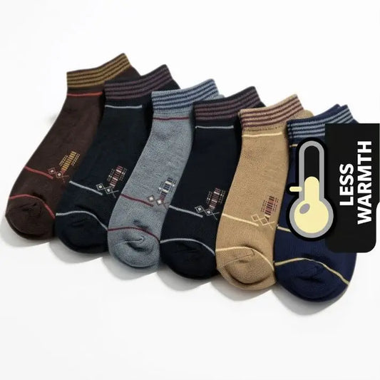 Premium Cotton Ankle Socks 76 - Multi-Colour Pack (6 Pairs)