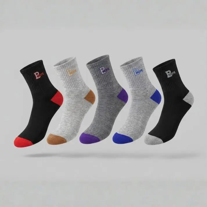 Women’s Athletic Crew Socks (5 Pairs) B Hope Pattern