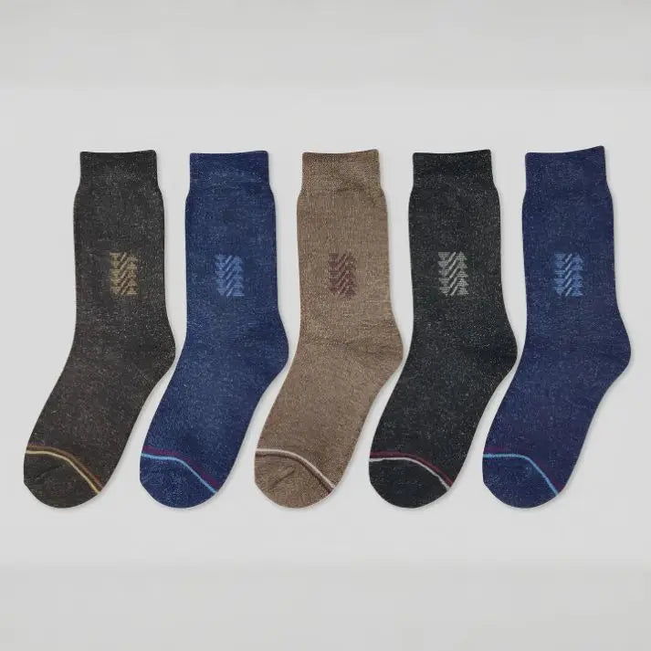 Lamb’s Wool Full-Length Socks | Pack of 5 Pairs | Arrow Pattern