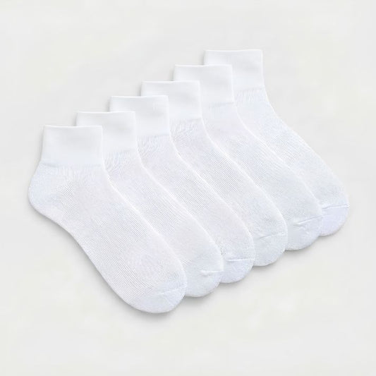 Everyday White Ankle Socks – 6 Pairs –