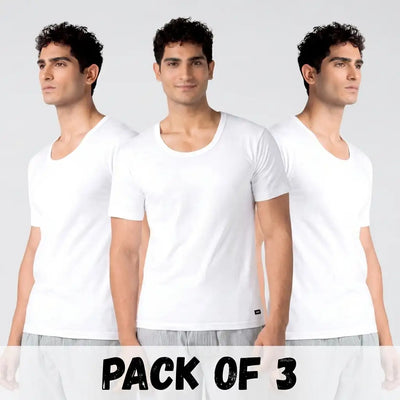 Odour-Free Cotton Sleeved Vest (Pack of 3)