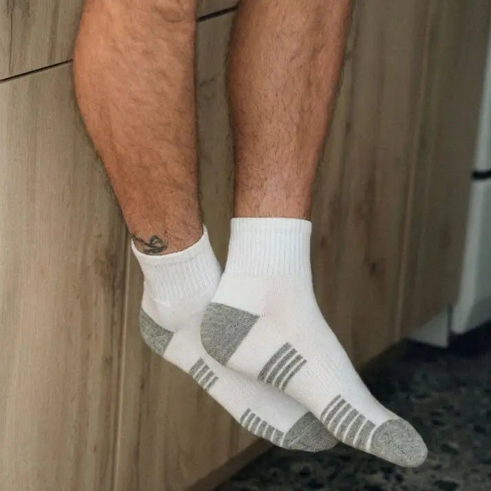 Terry-Sole Cotton Ankle Socks - White - Pack (6 Pairs)