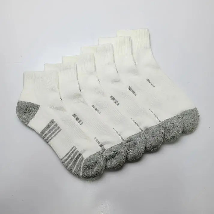 Terry-Sole Cotton Ankle Socks - White - Pack (6 Pairs)