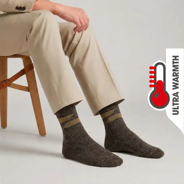 Lamb’s Wool Full-Length Socks | Pack of 5 Pairs | Line Pattern