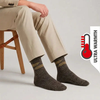 Lamb’s Wool Full-Length Socks | Pack of 5 Pairs | Line Pattern