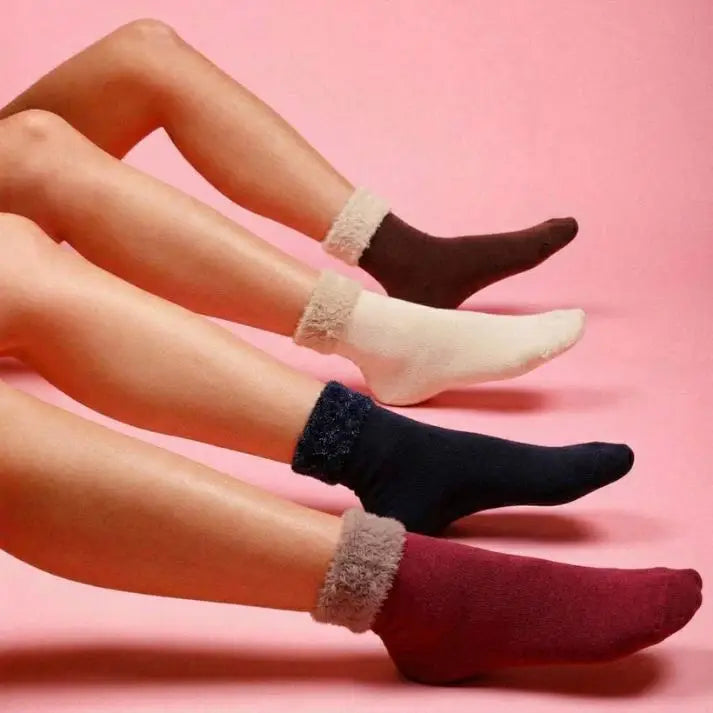 Ultra-Warm Plain Winter Crew Socks – 5 Pairs