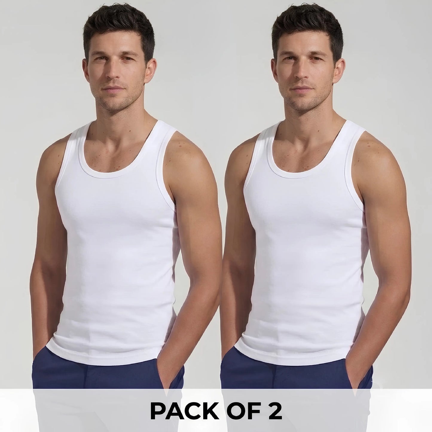Odour-Free Cotton Vest Pack of 2