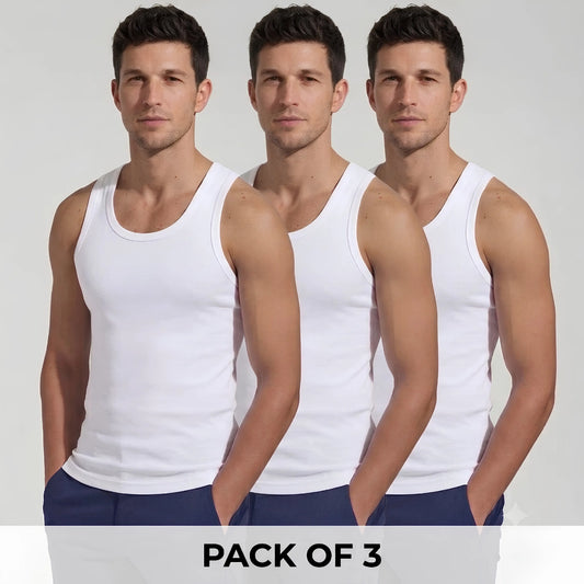 Odour-Free Cotton Vest Pack of 3
