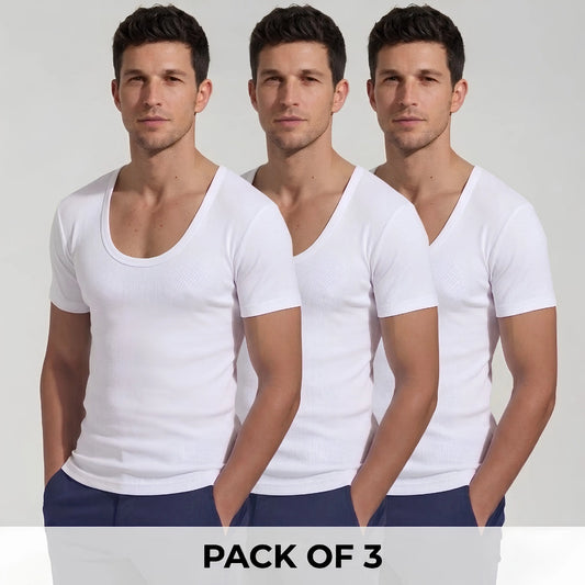 Odour-Free Cotton Sleeved Vest (Pack of 3)