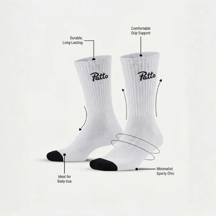 Women’s Athletic Crew Socks 5 Pairs Patto Pattern