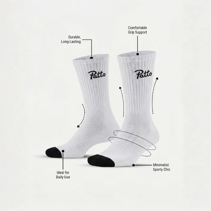 Men’s Athletic Crew Socks 5 Pairs Patto Pattern
