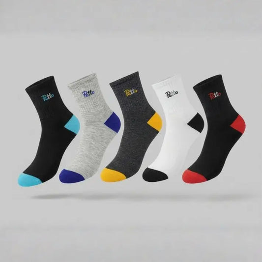 Women’s Athletic Crew Socks 5 Pairs Patto Pattern