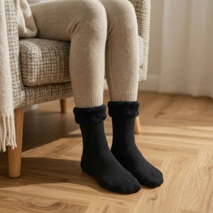 Ultra-Warm Plain Winter Crew Socks – 5 Pairs