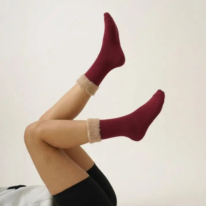Ultra-Warm Plain Winter Crew Socks – 5 Pairs