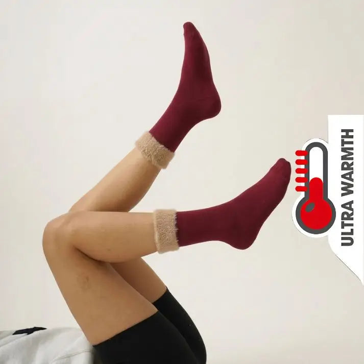Ultra-Warm Plain Winter Crew Socks – 5 Pairs