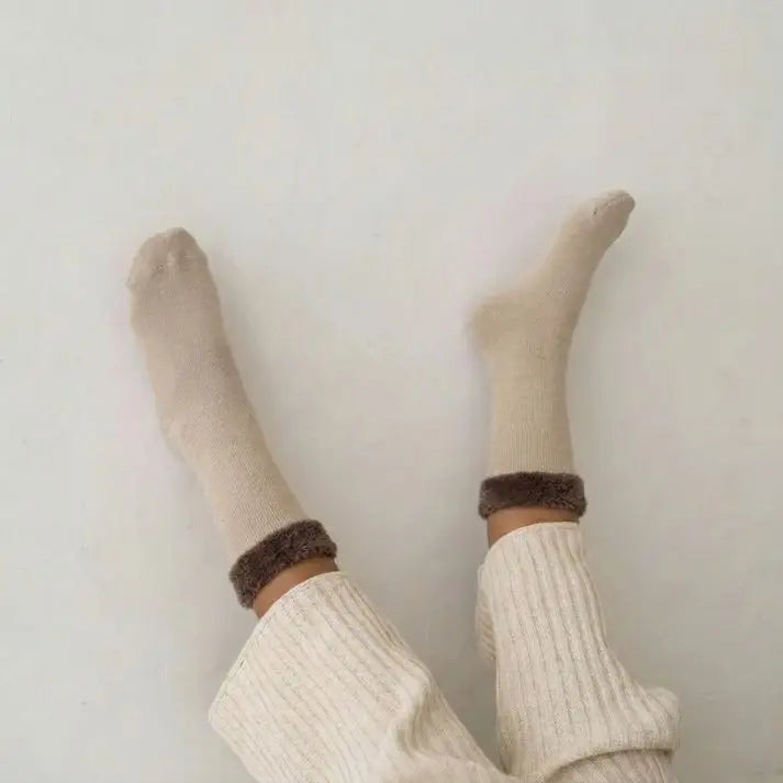 Ultra-Warm Plain Winter Crew Socks – 5 Pairs