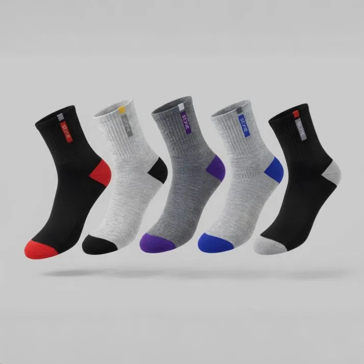 Men’s Athletic Crew Socks (5 Pairs) Style Pattern