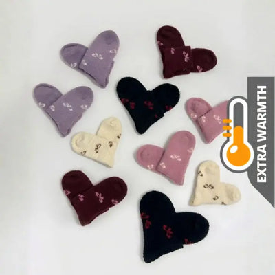 Super Soft Rabbit Wool Style Bow Pattern Winter Ankle Socks (5Pairs)